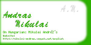 andras mikulai business card